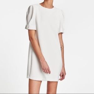 Zara White Mini Dress With Pearl Details
